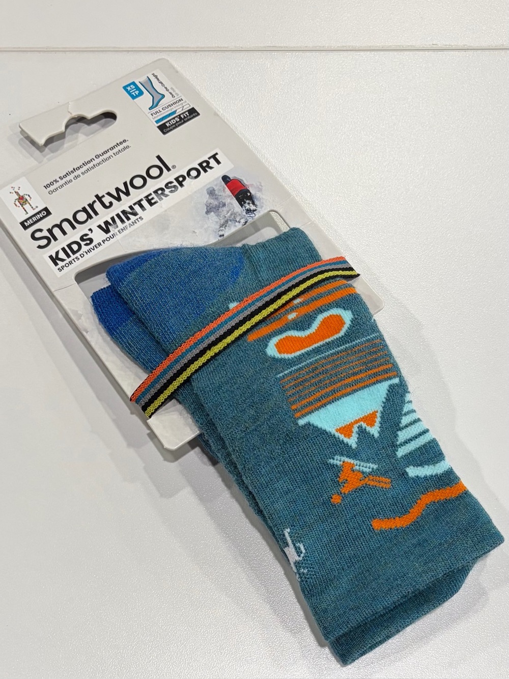 SmartWool Kids XS Wintersport Pattern Ski Socks Over the Calf Snow NWT Green